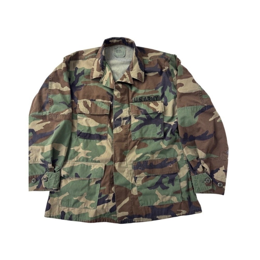 American Apparel Military Jacket Mens Medium Camo Woodland Ripstop BDU Coat